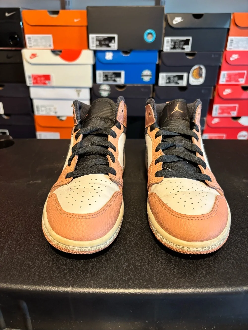 Jordan Mid Top Sneakers Pink, White & Black
